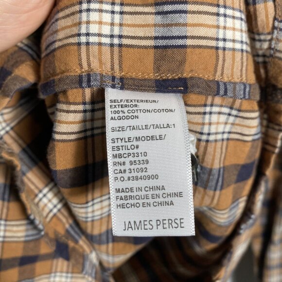 James Perse Plaid Button Up Shirt Size 1 - Picture 3 of 5